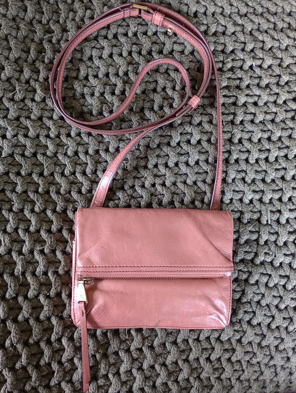 HOBO Glade Leather Crossbody Bag Dusty Pink